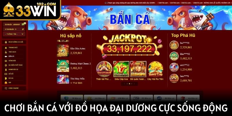 Chơi bắn cá với đồ họa đại dương cực sống động
